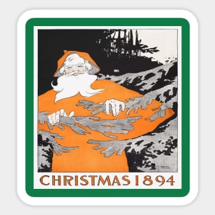 Christmas Santa Design Vintage Style Sticker